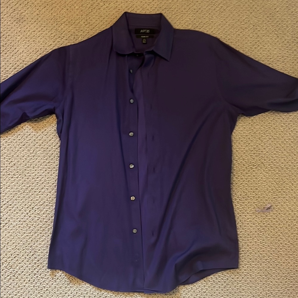 Apt. 9 Purple Dress Shirt Long Sleeve